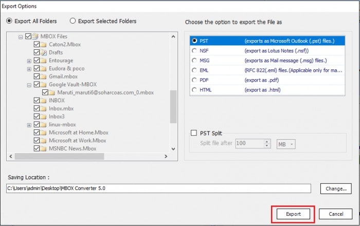 select the PST option