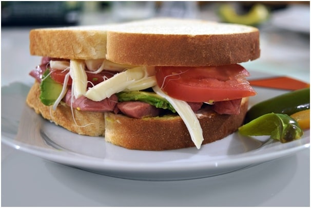 Cucumber cheese sandwich
